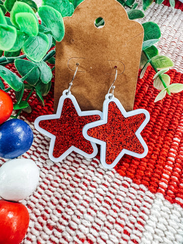 Star Spangled Earrings (Red)