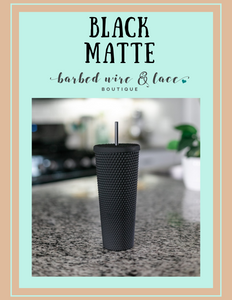 Black Matte Studded Tumbler