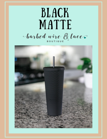 Black Matte Studded Tumbler