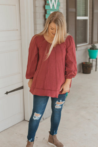 Maren Maroon Top