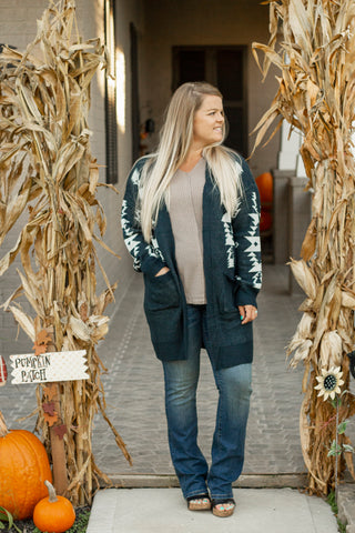 Teal Aztec Cardigan