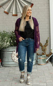 Country Chic Kimono (Purple)