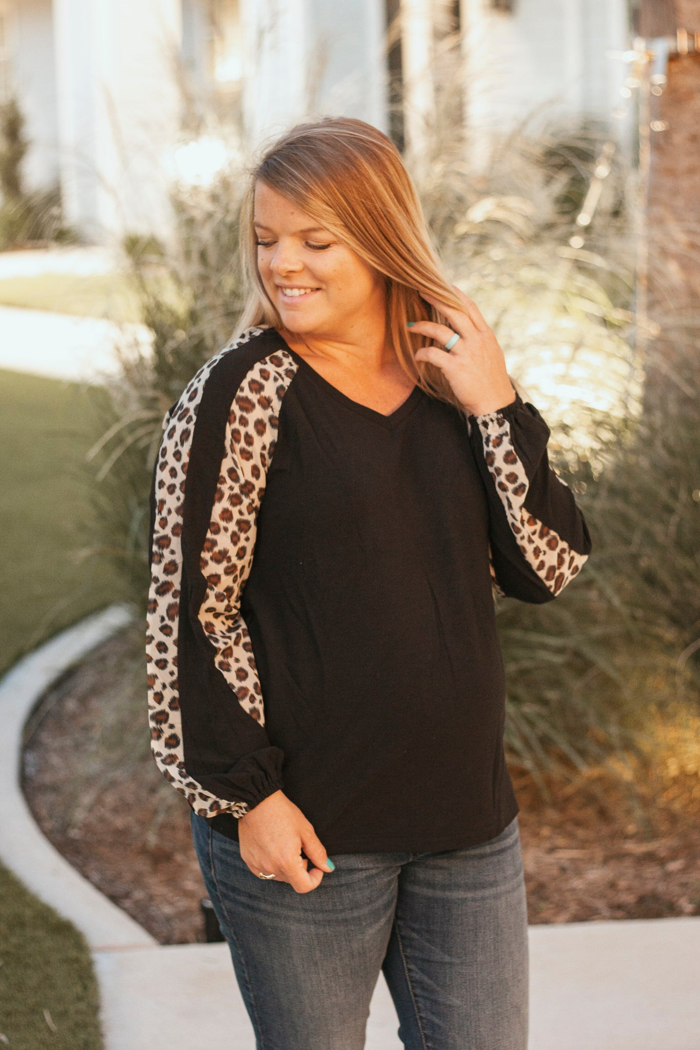 Luna Leopard Balloon Sleeve Top