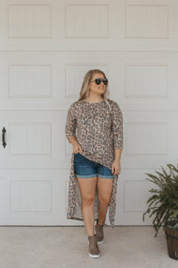 Vintage Leopard Scoop High Low Tunic