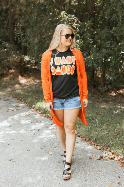 Solid Orange Cardigan