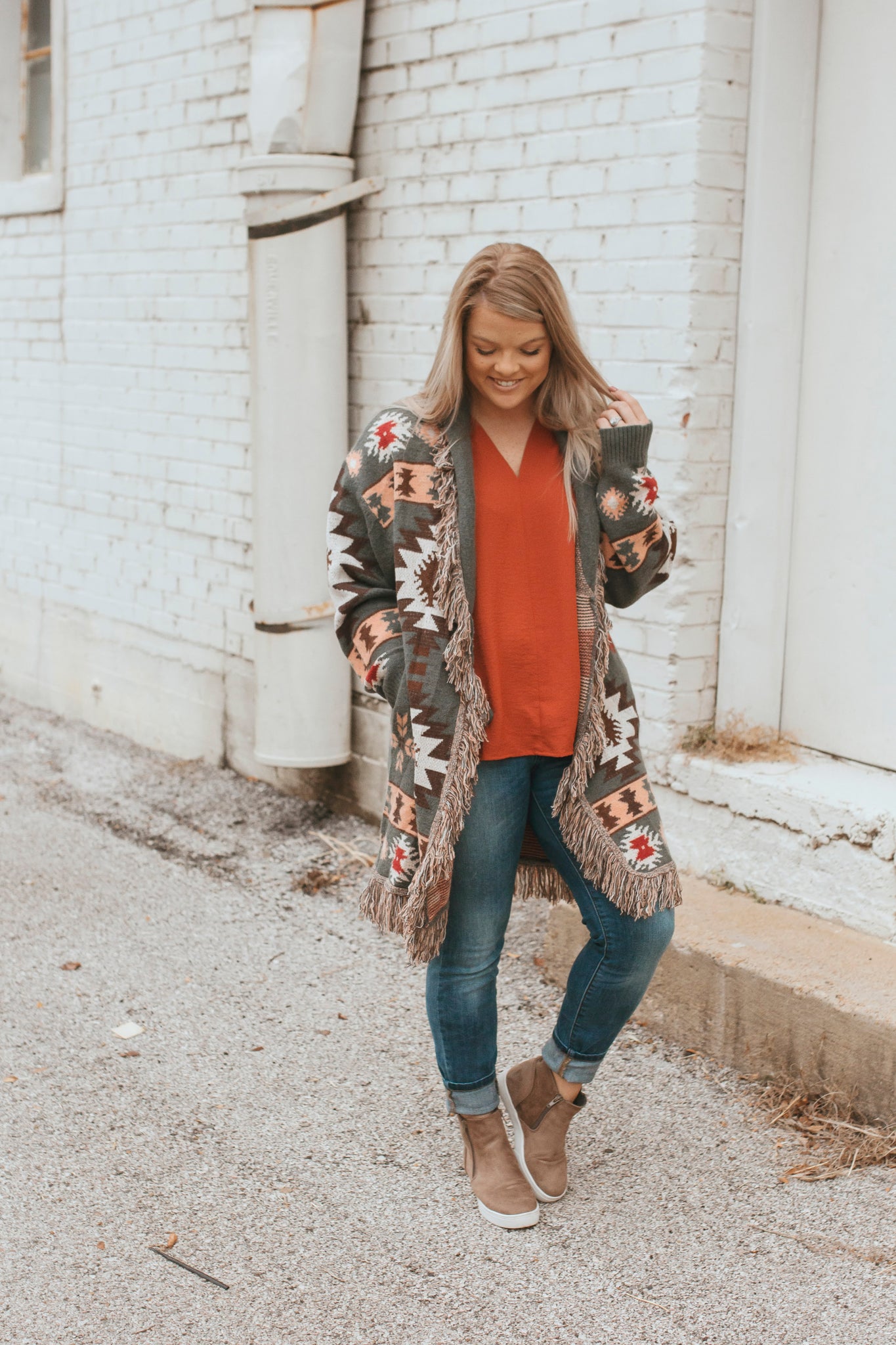 Miceala Tribal Cardigan- Charcoal