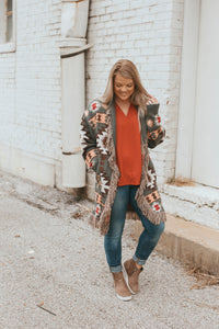 Miceala Tribal Cardigan- Charcoal