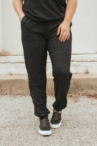 Harley Black Leopard Joggers