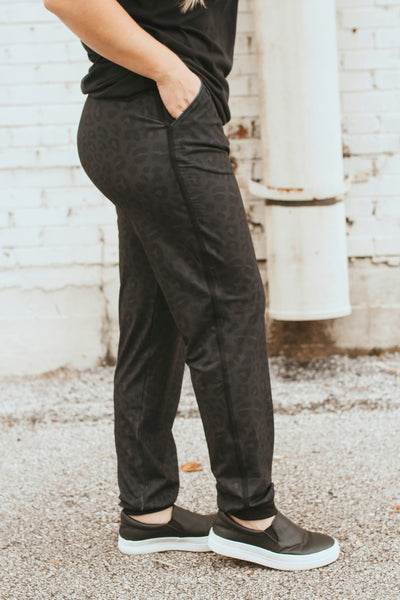 Harley Black Leopard Joggers