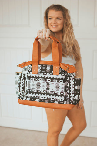 Aztec Blanet Handbag- Black