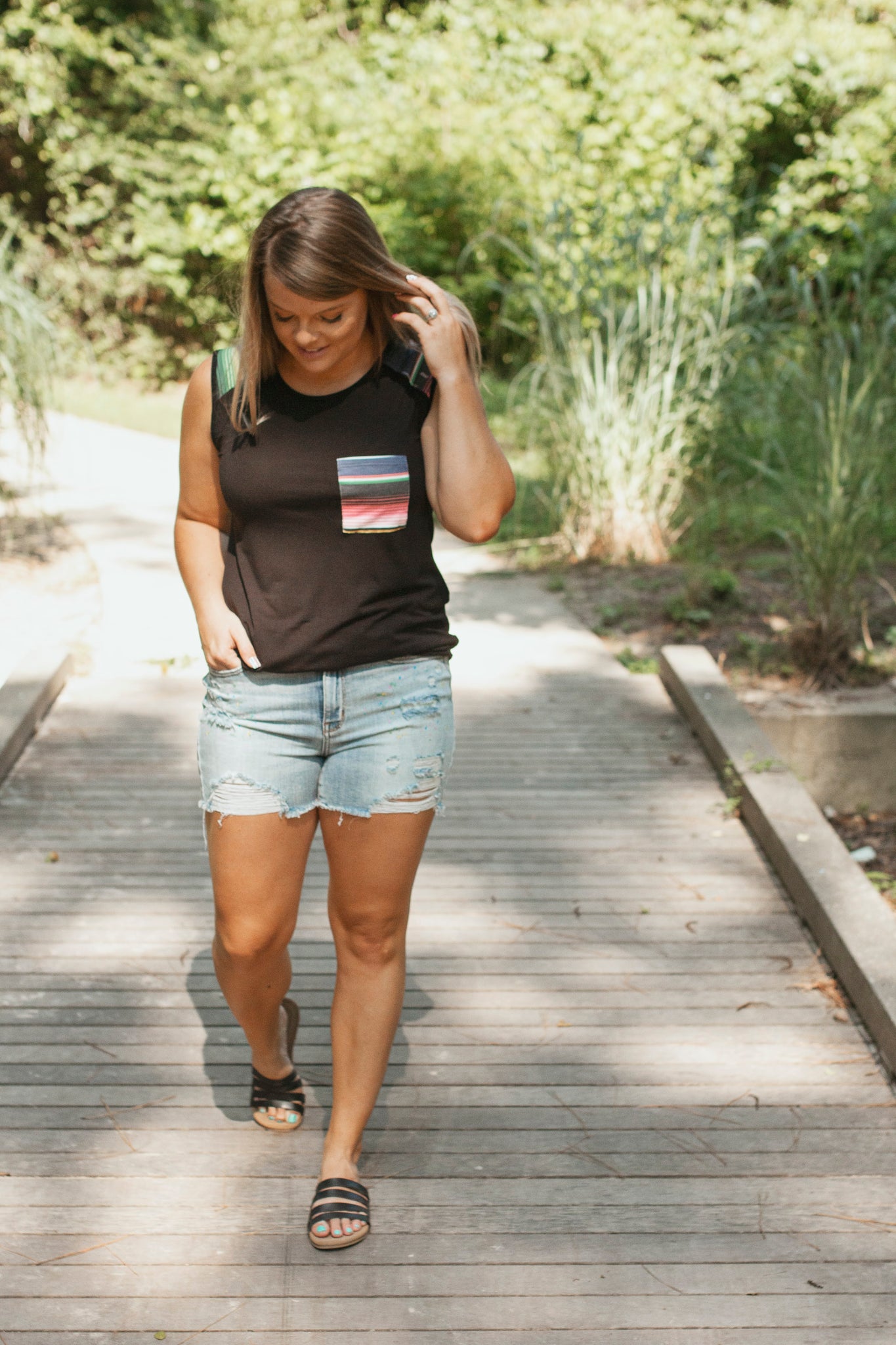 Stasia Serape Tank (Black)
