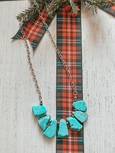 Turquoise Slab Necklace Barbed Wire and Lace Boutique LLC