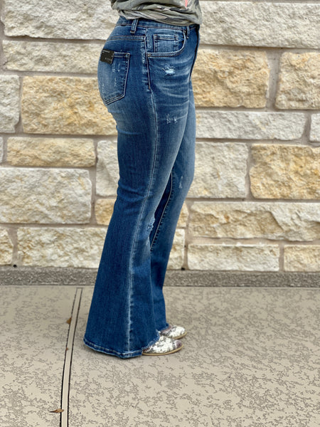 Unstoppable Vintage Washed Flare Jeans