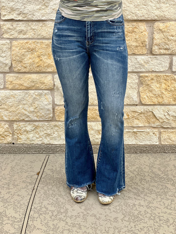 Unstoppable Vintage Washed Flare Jeans