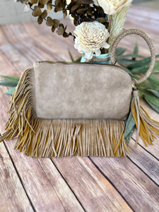 The Mila Fringe Purse (Taupe)