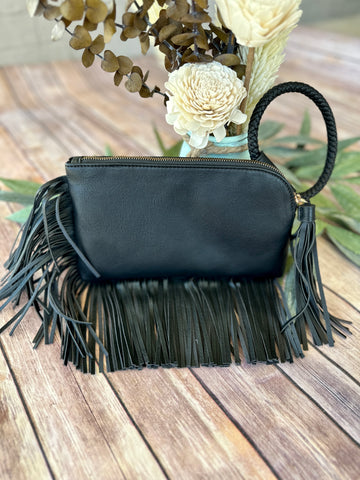 The Mila Fringe Purse (Black)