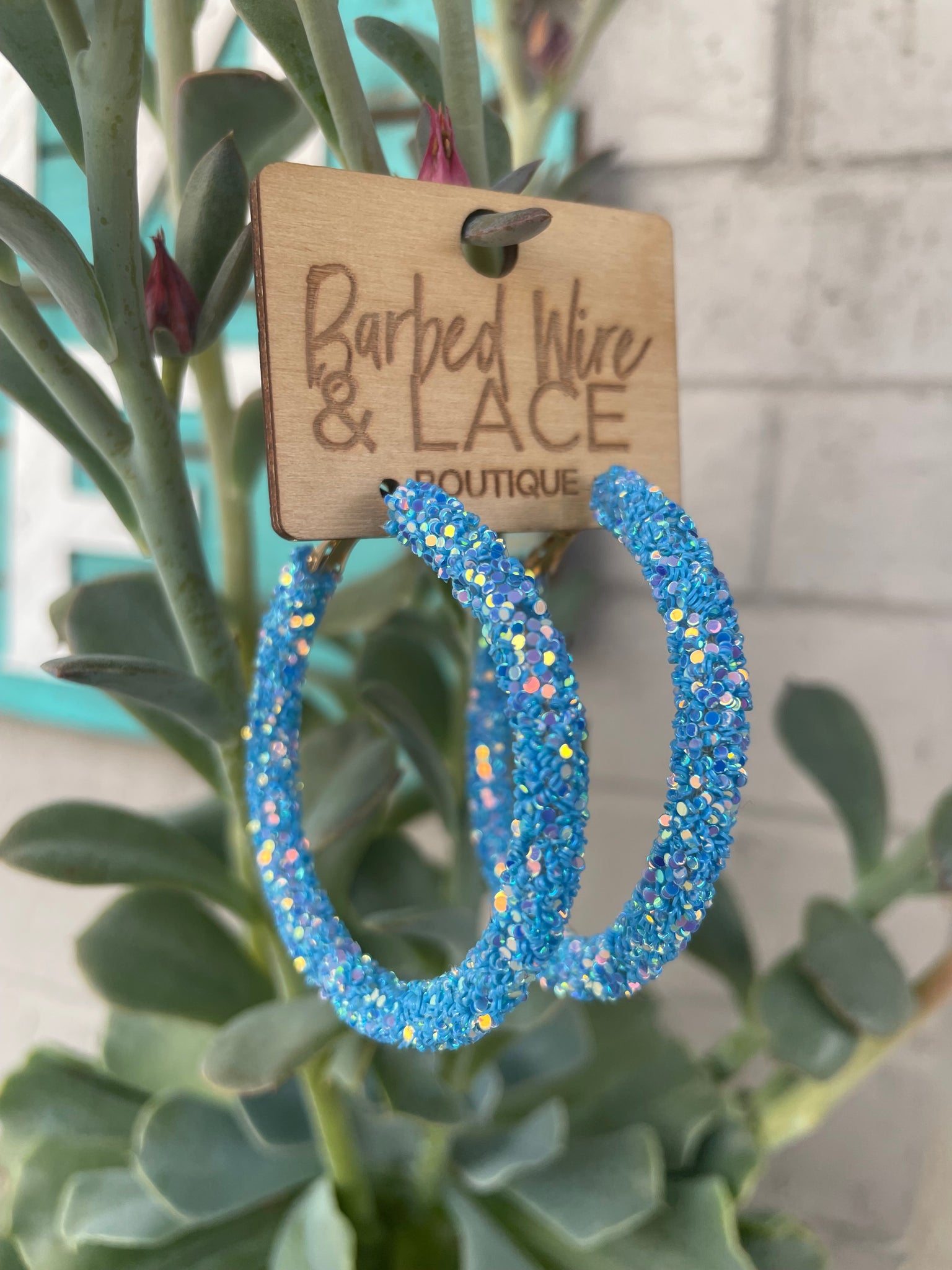 Disco Queen Earrings (Baby Blue)