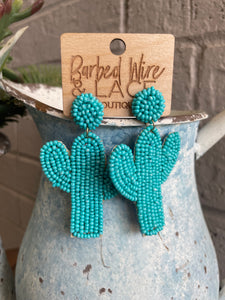 Turquoise Cactus Earrings