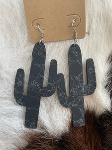 Marble Cactus Earrings