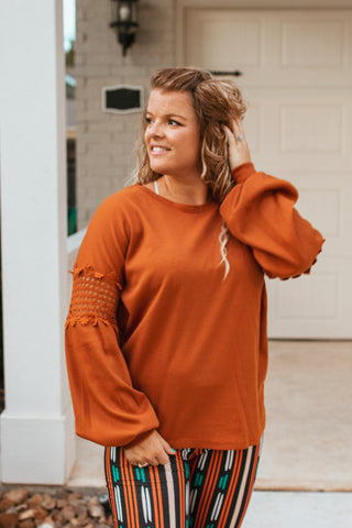 Magnolia Waffle Top (Rust)