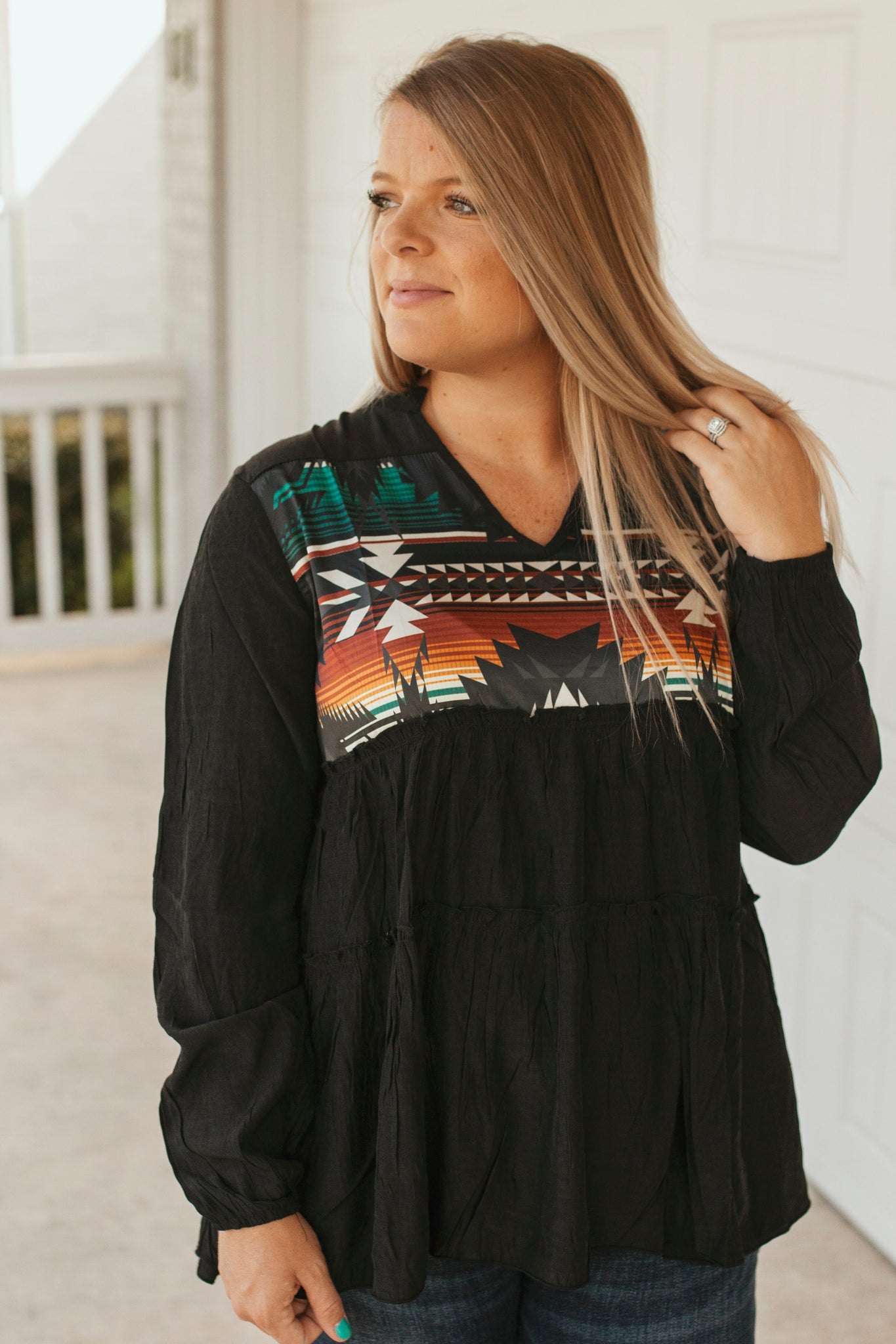 Aztec Babydoll Top