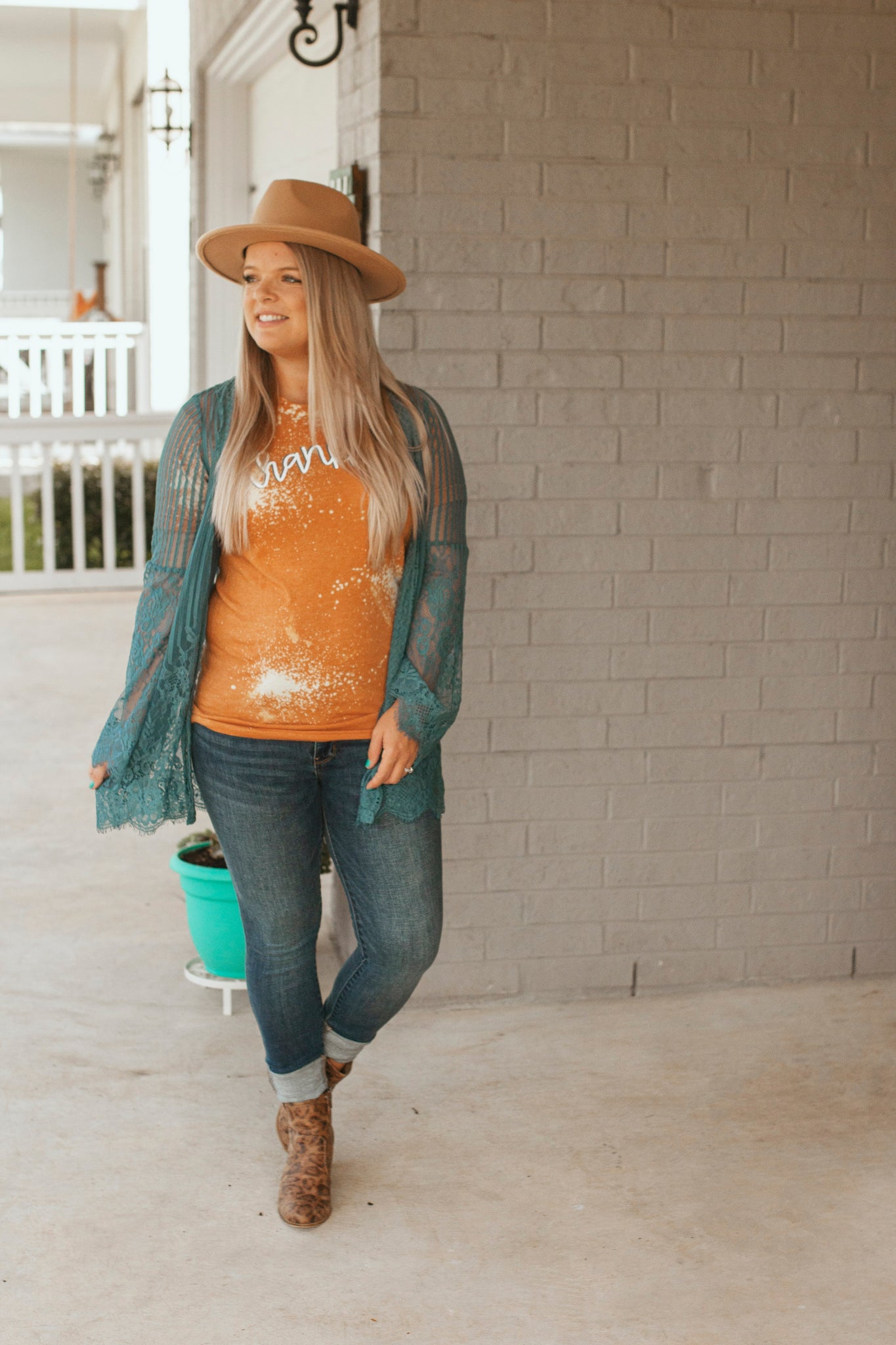 Country Chic Kimono (Teal)