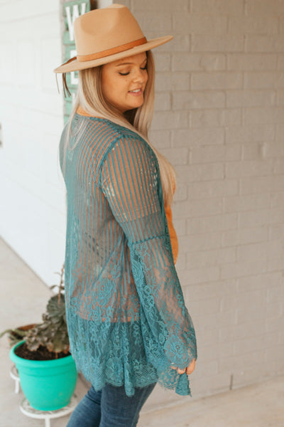 Country Chic Kimono (Teal)