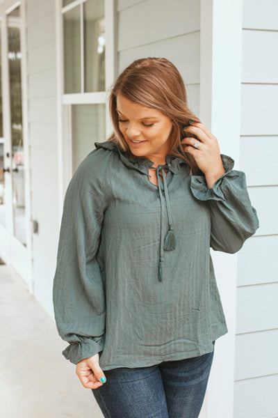 Slate Blue Business Top