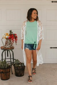 Colter Lace Kimono (White)