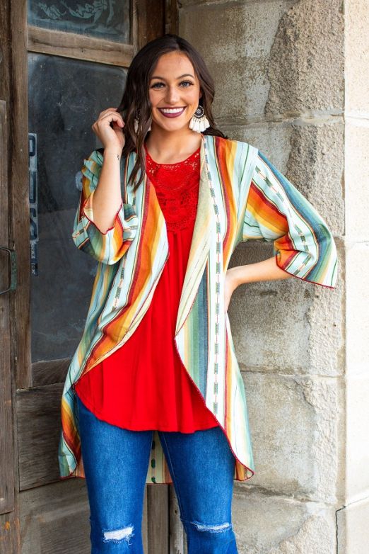 The Blanco Serape Kimono