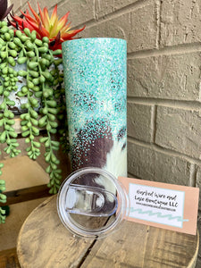 Gypsy Tumbler (Cow Print/Turq)