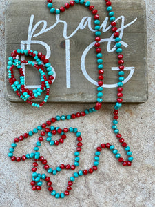 Keithville Turq and Red Jewelry Set