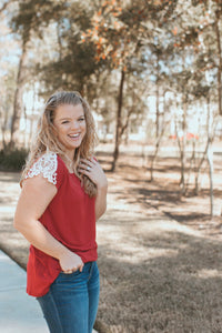 Adeline's Crochet Shoulder Top (Red)