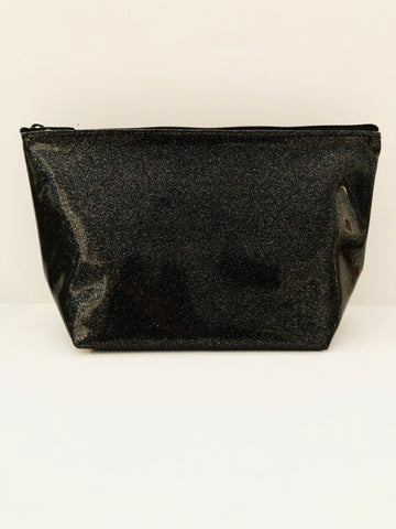Carli Glitter Cosmetic Bag (Black & Gold)