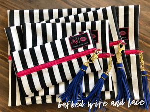 Glam Stripe (Hot Pink Zipper)
