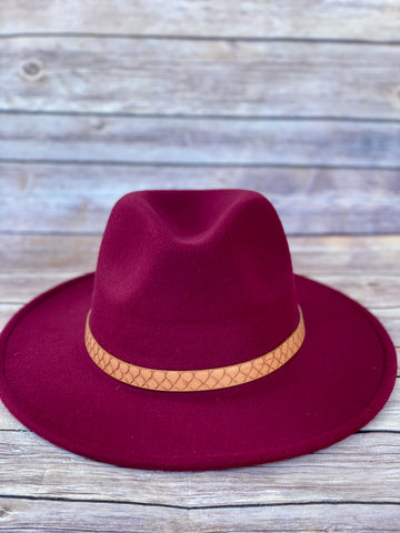 Highway Felt Hat- Burgundy