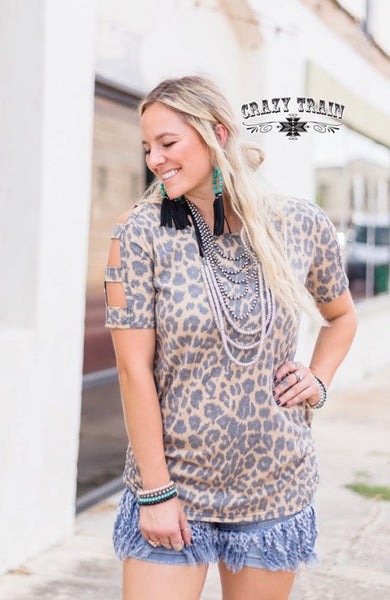 Sweet Peek Top- Leopard