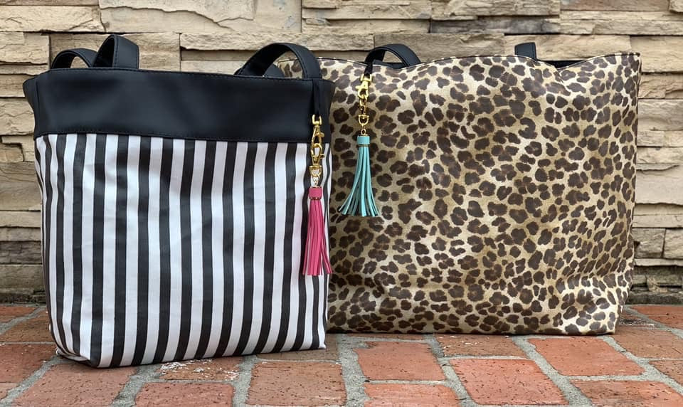 Savannah and Glam Stripe **Reversible** Tote