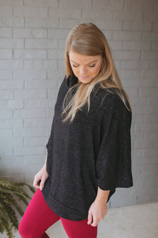 Heathered Cowl Neck Top